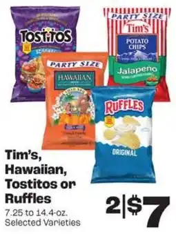 Rosauers Tim's, Hawaiian, Tostitos or Ruffles offer