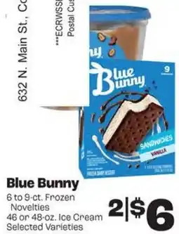 Rosauers Blue Bunny Frozen Novelties offer