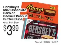 Rosauers Hershey's milk chocolate bars or reese's peanut butter cups offer