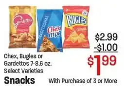 Maceys Chex, Bugles or Gardettos Snacks offer
