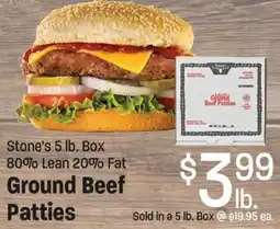 Maceys Stone's Ground Beef Patties offer