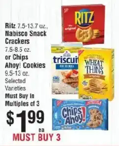 Ritz Nabisco Snack Crackers or Chips Ahoy! Cookies