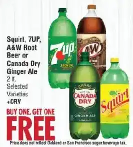 Smart & Final Squirt, 7UP, A&W Root Beer or Canada Dry Ginger Ale offer