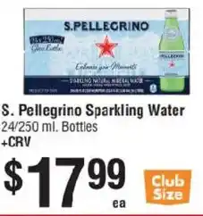 Smart & Final S. Pellegrino Sparkling Water offer