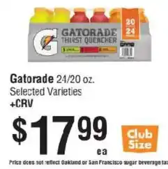 Smart & Final Gatorade thirst quencher offer