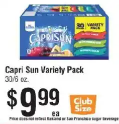 Smart & Final Capri Sun Variety Pack offer