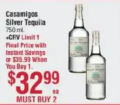 Smart & Final Casamigos Silver Tequila offer
