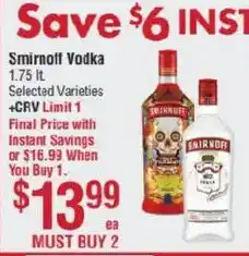 Smart & Final Smirnoff Vodka offer