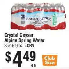 Smart & Final Crystal Geyser Alpine Spring Water offer