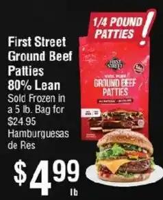 Smart & Final First Street Ground Beef Patties offer