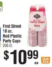 Smart & Final First Street red plastic party cups offer