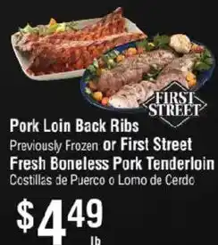 Smart & Final First Street Pork Loin Back Ribs offer