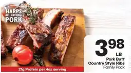 Harp's Market Harps all natural pork pork butt country style ribs family pack offer