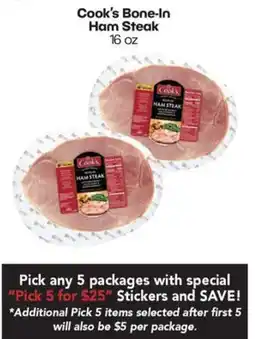 Harp's Market Cook's bone-in ham steak offer