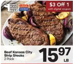 Harp's Market Harp's Black Angus Beef Kansas City Strip Steaks offer