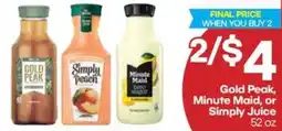 Harp's Market Gold Peak, Minute Maid, or Simply Juice offer