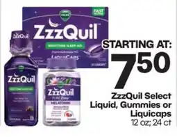 Harp's Market ZzzQuil Select Liquid, Gummies or Liquicaps offer