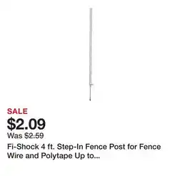 Tractor Supply Company Fi-Shock 4 ft. Step-In Fence Post for Fence Wire and Polytape Up to 2 in. W, White offer