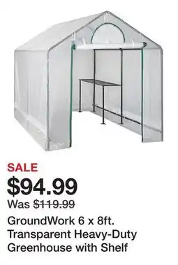 Tractor Supply Company GroundWork 6 x 8ft. Transparent Heavy-Duty Greenhouse with Shelf offer