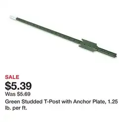 Tractor Supply Company Green Studded T-Post with Anchor Plate, 1.25 lb. per ft offer