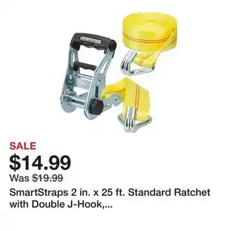 Tractor Supply Company SmartStraps 2 in. x 25 ft. Standard Ratchet with Double J-Hook, 1,667 lb., Yellow offer