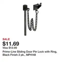Tractor Supply Company Prime-Line Sliding Door Pin Lock with Ring, Black Finish 2 pk., MP4148 offer