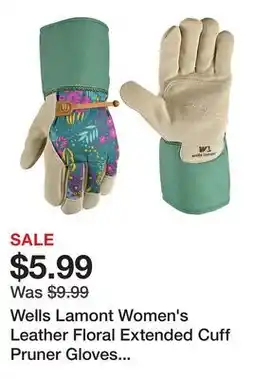 Tractor Supply Company Wells Lamont Women's Leather Floral Extended Cuff Pruner Gloves with Suede Leather Palm, 1-Pair offer