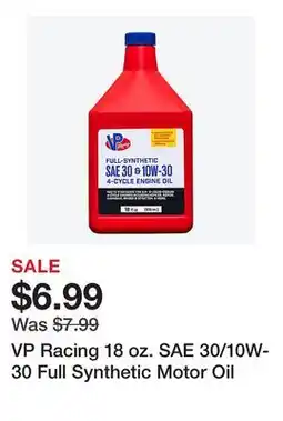 Tractor Supply Company VP Racing 18 oz. SAE 30/10W-30 Full Synthetic Motor Oil offer