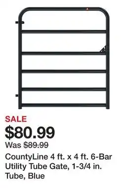 Tractor Supply Company CountyLine 4 ft. x 4 ft. 6-Bar Utility Tube Gate, 1-3/4 in. Tube, Blue offer