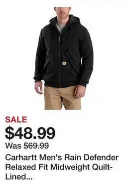 Tractor Supply Company Carhartt Men's Rain Defender Relaxed Fit Midweight Quilt-Lined Full-Zip Sweatshirt offer