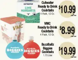 Big Saver Foods Cutwater Ready to Drink Cocktails VMC Ready to Drink Cocktails BuzzBalz Biggies Cocktails offer