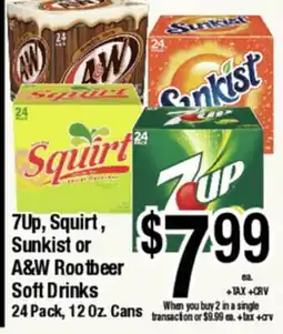 Big Saver Foods 7Up, Squirt , Sunkist or A&W Rootbeer Soft Drinks offer