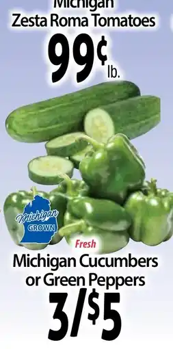 Hollywood Market Michigan Cucumbers or Green Peppers offer
