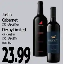 Hollywood Market Justin Cabernet or Decoy Limited offer
