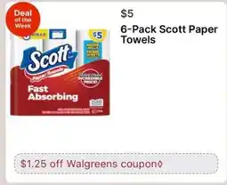 Walgreens 6-Pack Scott Paper Towels offer