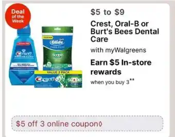Crest, Oral-B or Burt's Bees Dental Care