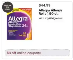 Walgreens Allegra Allergy Relief, 90 ct offer