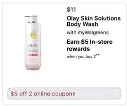 Walgreens Olay Skin Solutions Body Wash offer