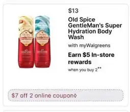 Walgreens Old Spice GentleMan's Super Hydration Body Wash offer