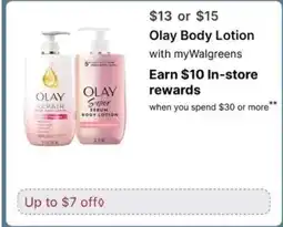Walgreens Olay Body Lotion offer