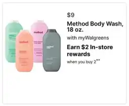 Walgreens Method Body Wash, 18 oz offer