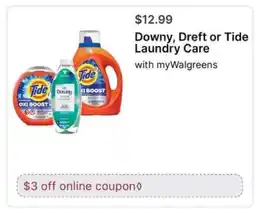 Walgreens Downy, Dreft or Tide Laundry Care offer