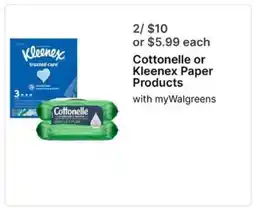 Walgreens Cottonelle or Kleenex Paper Products offer