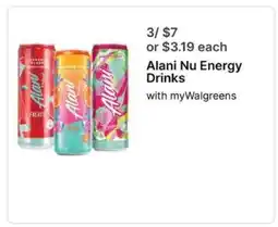 Walgreens Alani Nu Energy Drinks offer