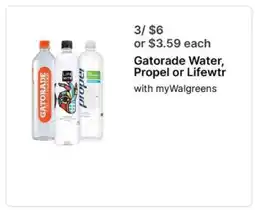 Walgreens Gatorade Water, Propel or Lifewtr offer