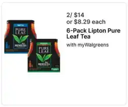 Walgreens 6-Pack Lipton Pure Leaf Tea offer