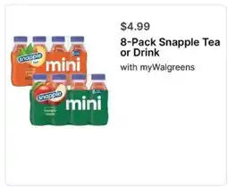 Walgreens 8-Pack Snapple Tea or Drink offer