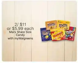Walgreens Mars Share Size Candy offer