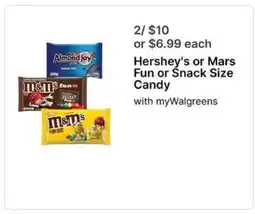 Walgreens Hershey's or Mars Fun or Snack Size Candy offer