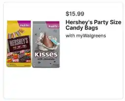 Walgreens Hershey's Party Size Candy Bags offer